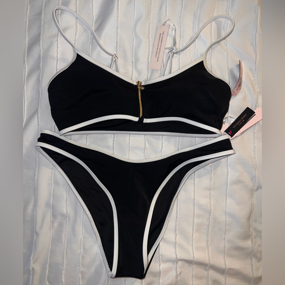 Stylish Black and White Bikini Set